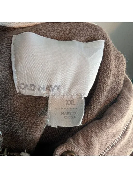 y2k Old Navy Brown 100% Cotton Full-Zip Hoodie - XXL - Picture 5 of 7